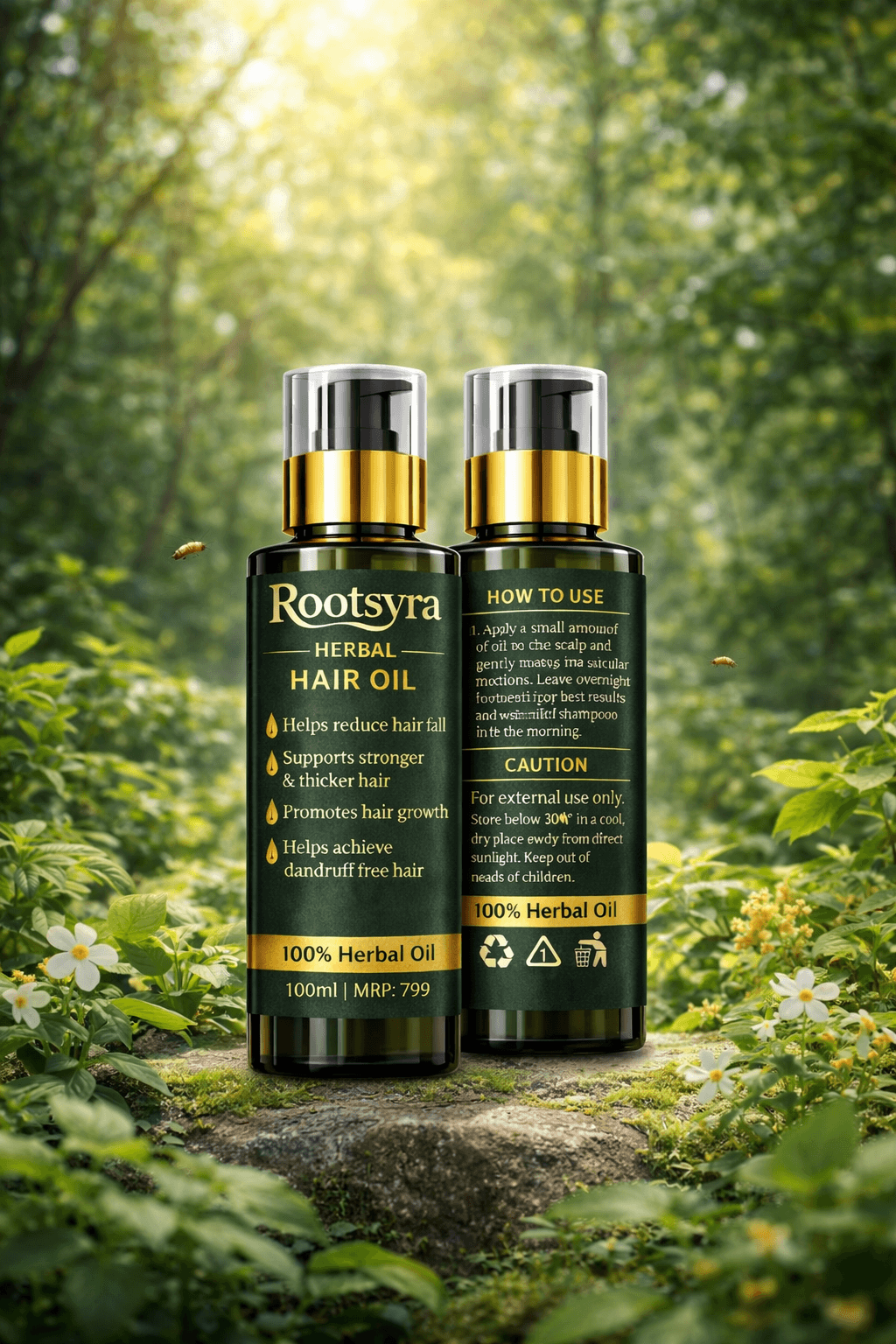 Healthy, nourished hair representing results from consistent Rootsyra Herbal Hair Oil use